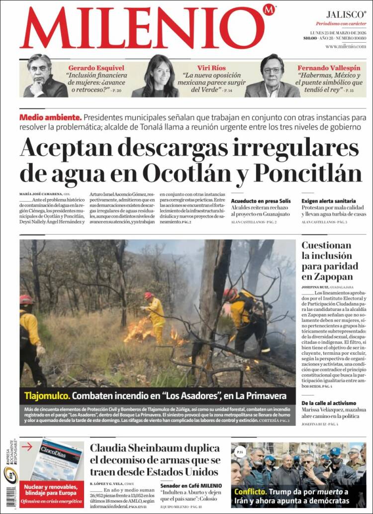 Portada de Milenio - Jalisco (M&eacute;xico)