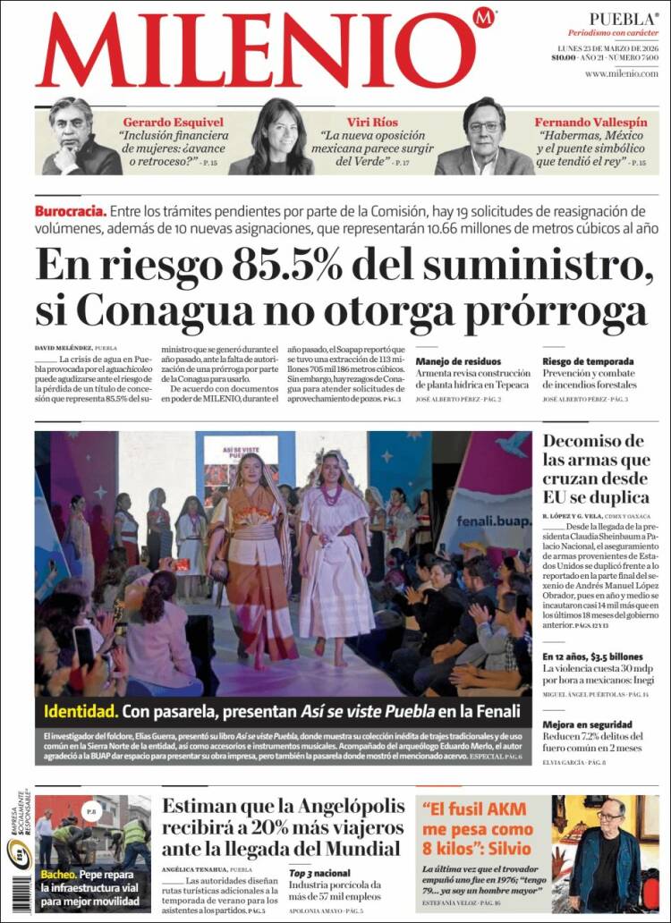 Portada de Milenio de Puebla (M&eacute;xico)