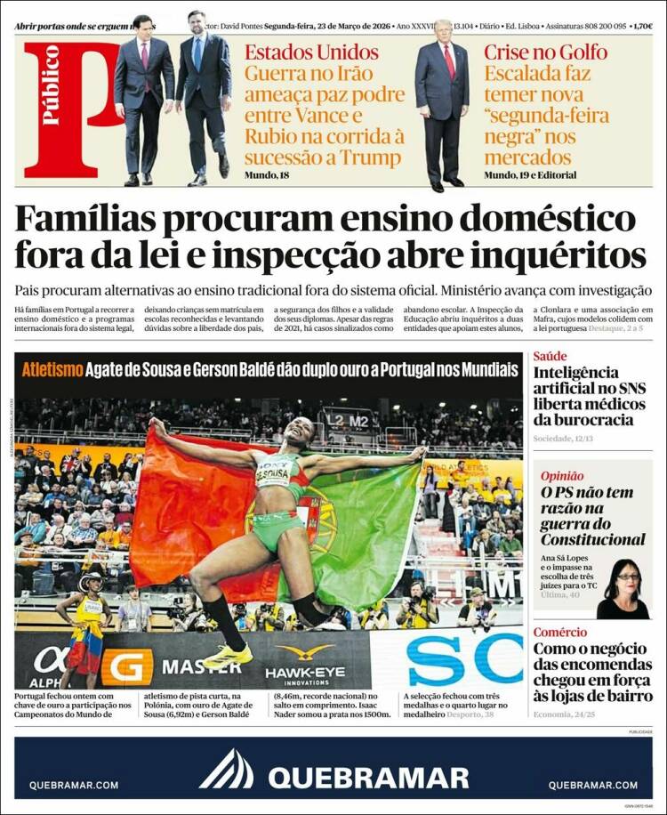 Portada de Público (Portugal)