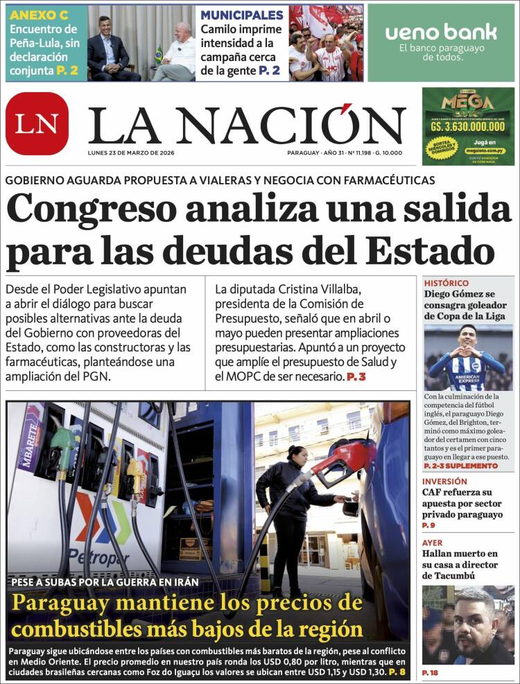 Portada de La Nación (Paraguay)