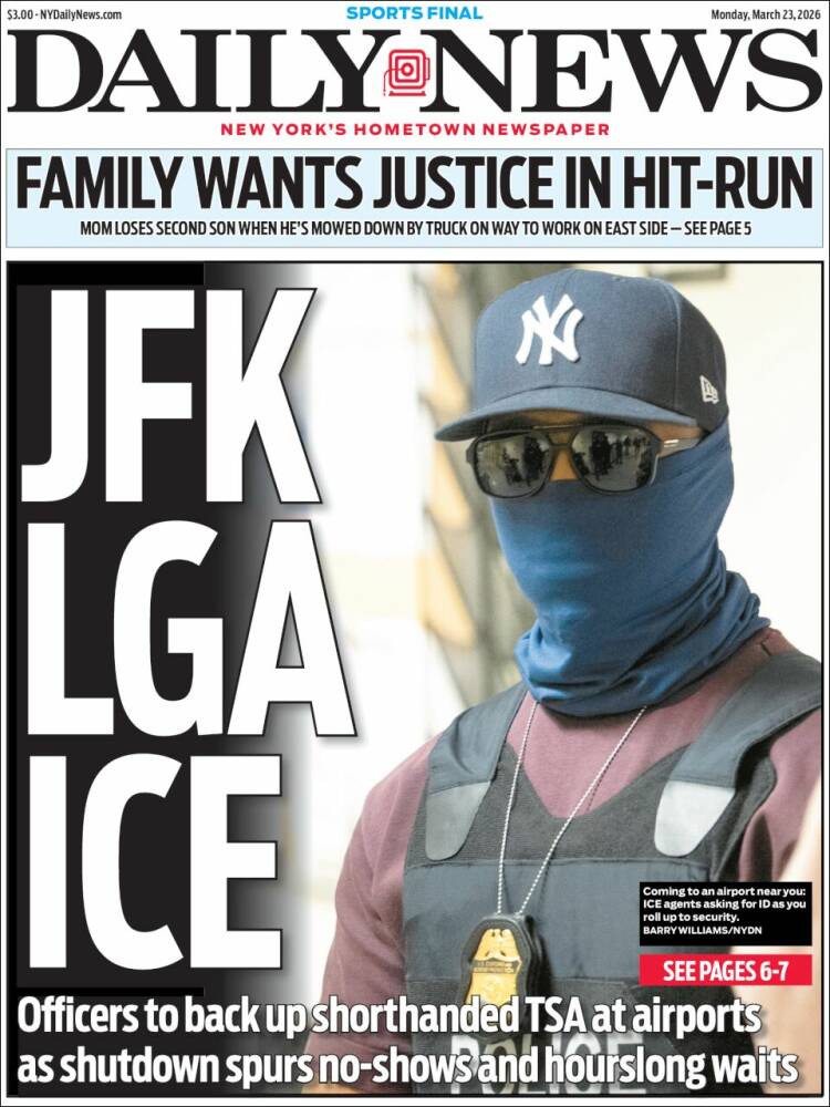 Portada de Daily News - New York (USA)