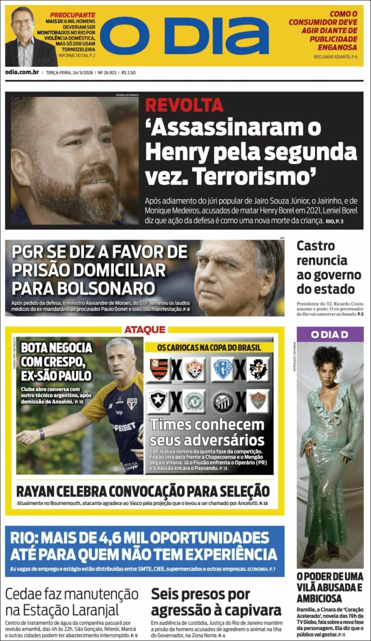 Portada de O Dia (Brasil)
