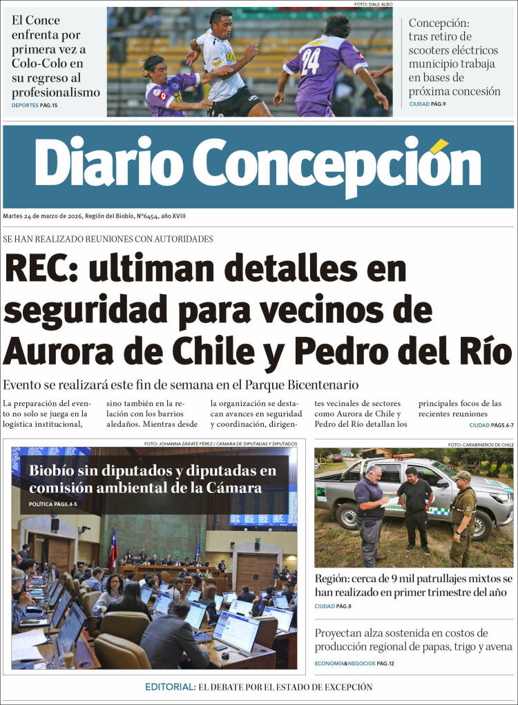 Portada de Diario de Concepción (Chile)
