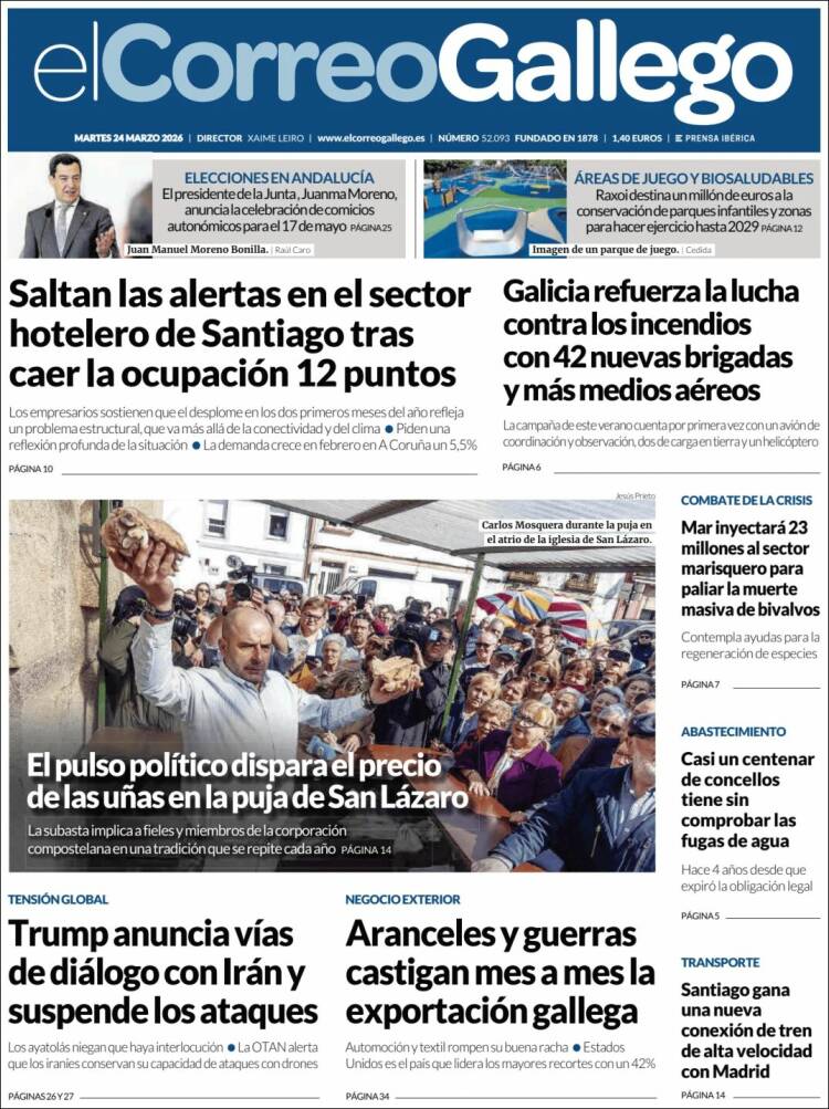 Portada de El Correo Gallego (Espa&ntilde;a)