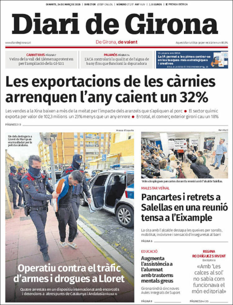 Portada de Diari de Girona (Espa&ntilde;a)