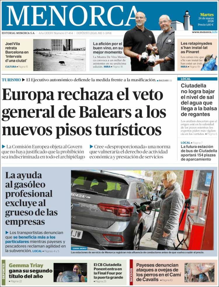 Portada de Menorca - Diario Insular (Espa&ntilde;a)