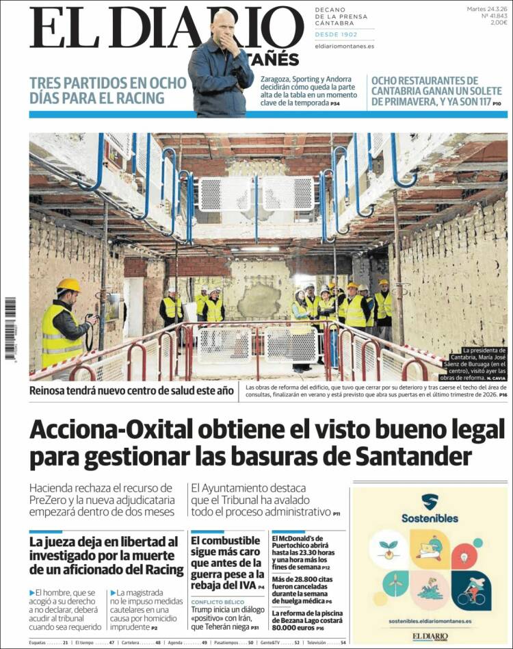 Portada de El Diario Montañés (Espa&ntilde;a)