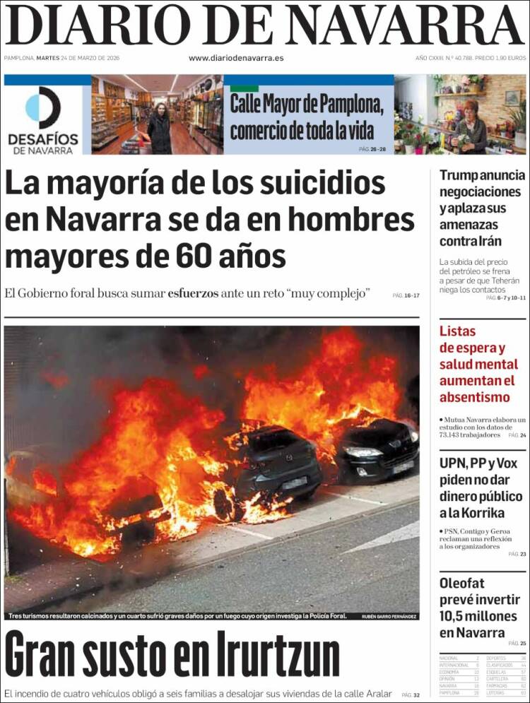 Portada de Diario de Navarra (Espa&ntilde;a)