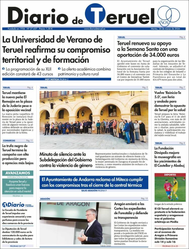 Portada de Diario de Teruel (Espa&ntilde;a)