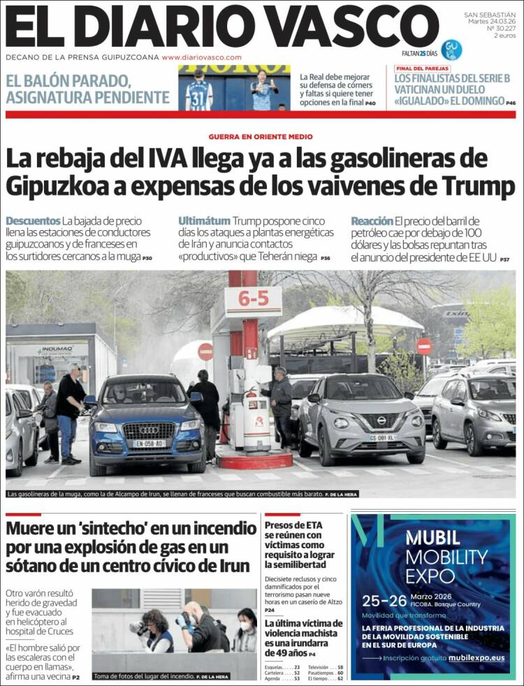 Portada de Diario Vasco (Espa&ntilde;a)