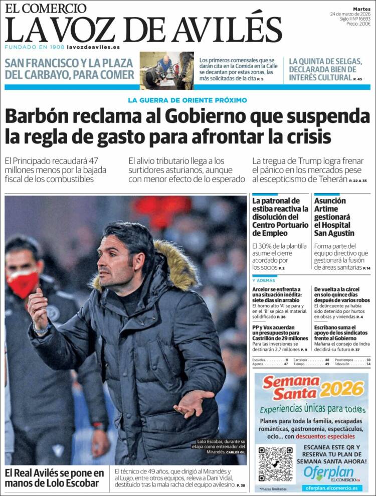 Portada de El Comercio - Avilés (Espa&ntilde;a)