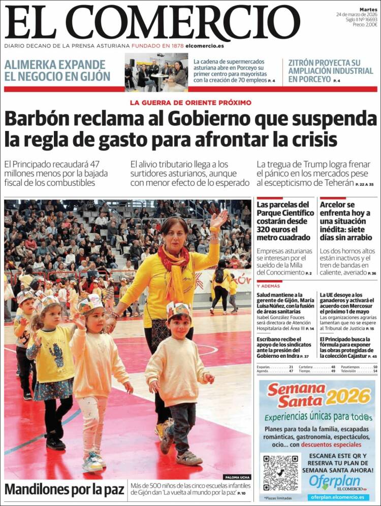 Portada de El Comercio - Gijón (Espa&ntilde;a)