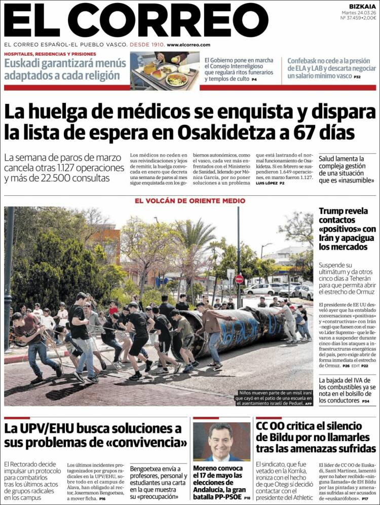 Portada de El Correo (Espa&ntilde;a)
