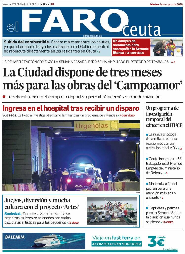 Portada de El Faro de Ceuta (Espa&ntilde;a)