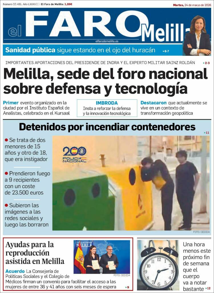 Portada de El Faro de Melilla (Espa&ntilde;a)
