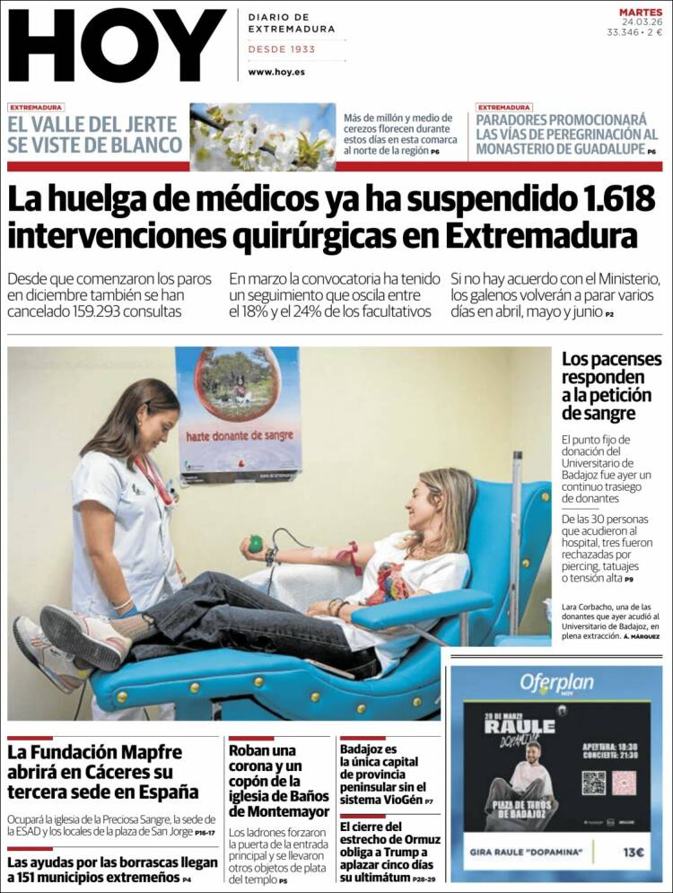 Portada de Hoy - Badajoz (Espa&ntilde;a)