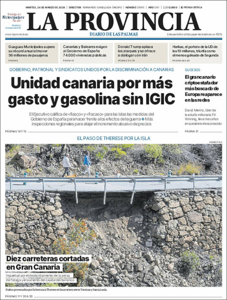 Portada de La Provincia (Espa&ntilde;a)