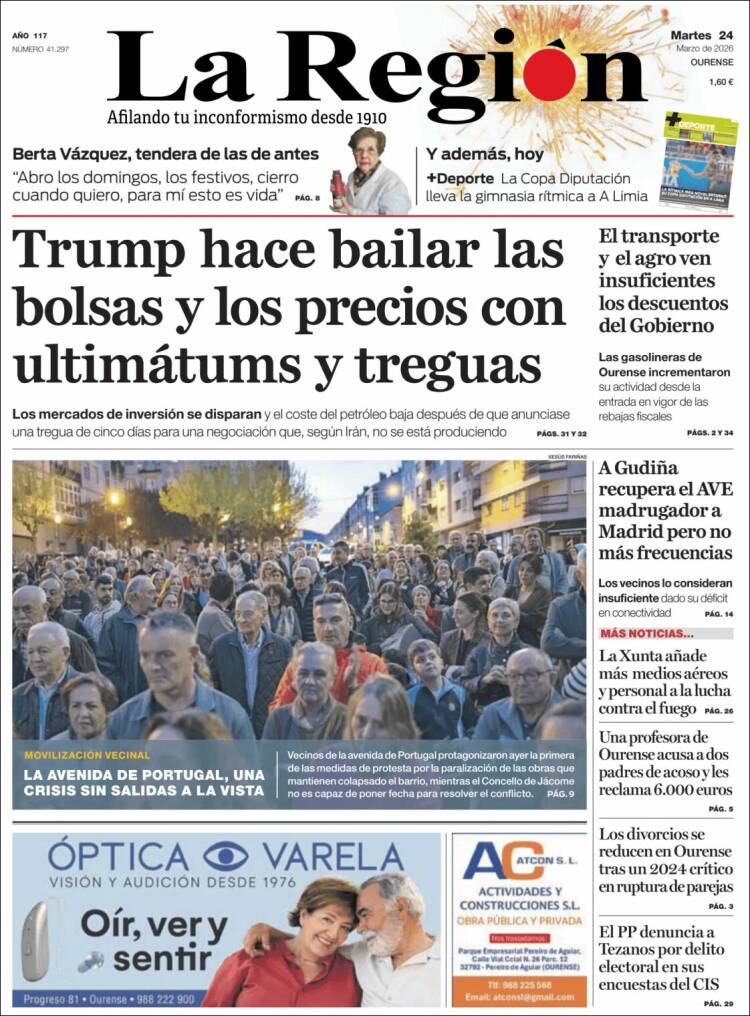 Portada de La Región de Ourense (Espa&ntilde;a)