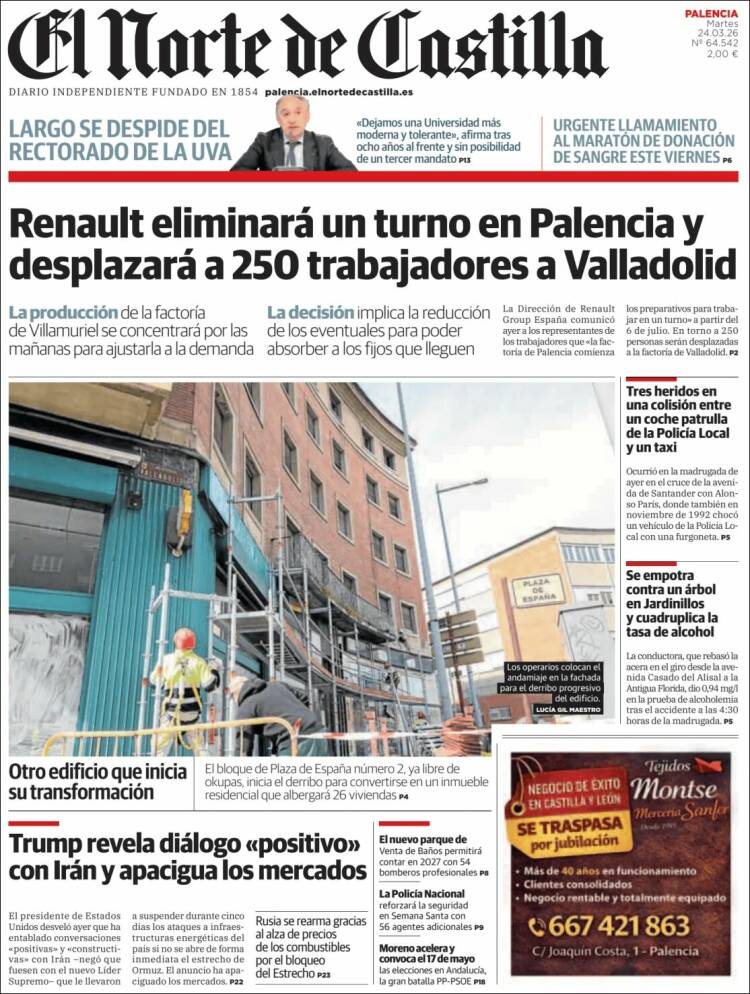 Portada de Norte de Castilla - Palencia (Espa&ntilde;a)