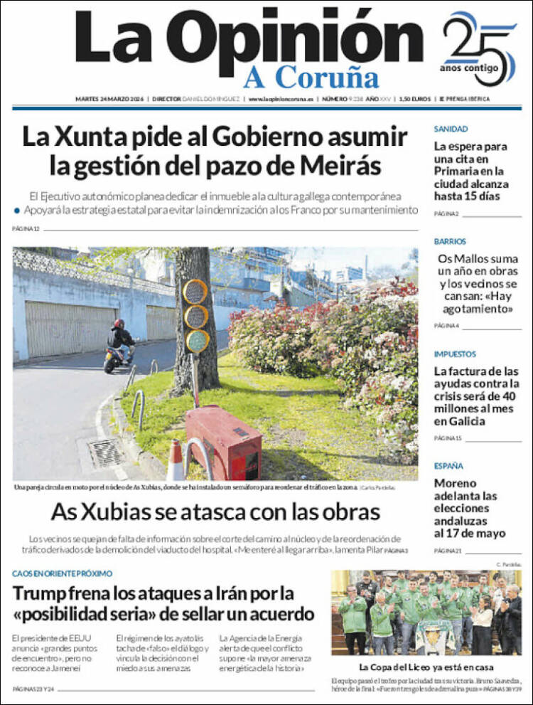 Portada de La Opinión de A Coruña (Espa&ntilde;a)