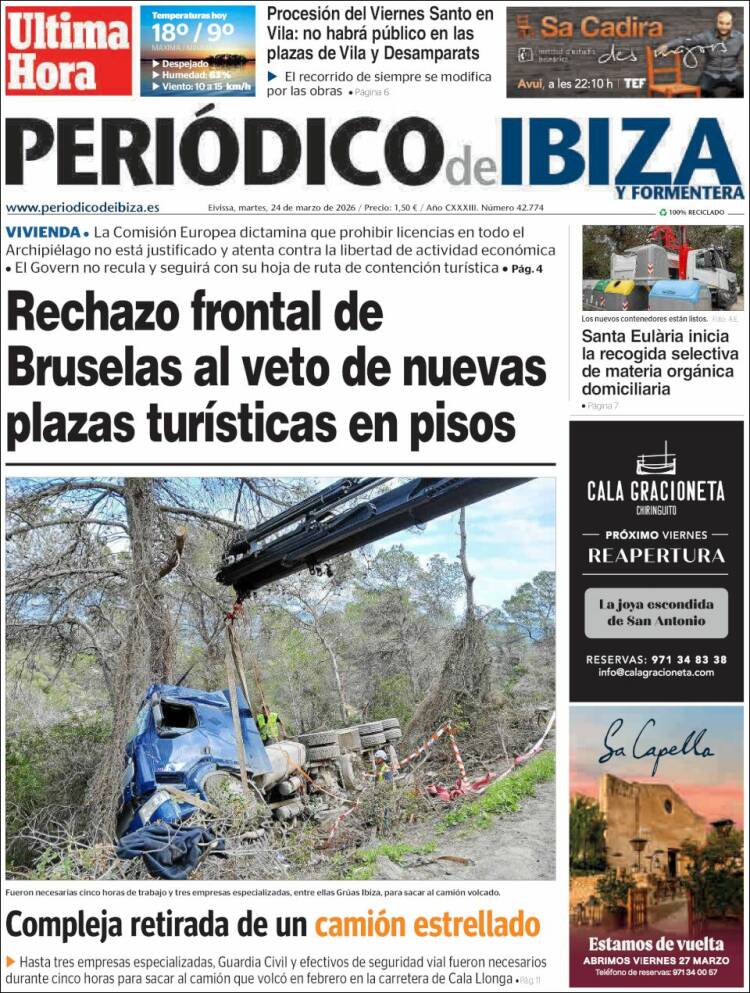 Portada de Periódico de Ibiza (Espa&ntilde;a)