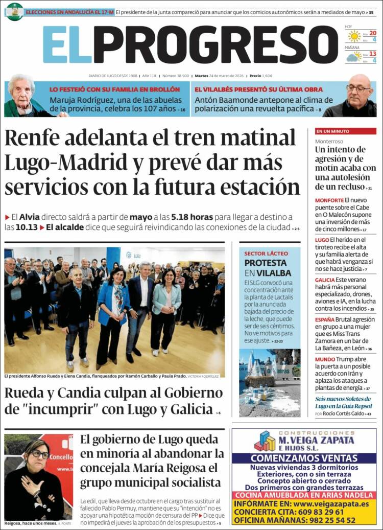 Portada de El Progreso (Espa&ntilde;a)