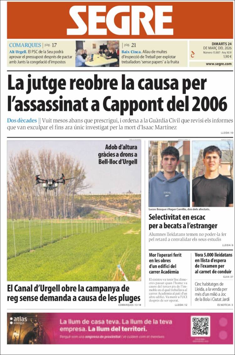 Portada de Segre (Espa&ntilde;a)