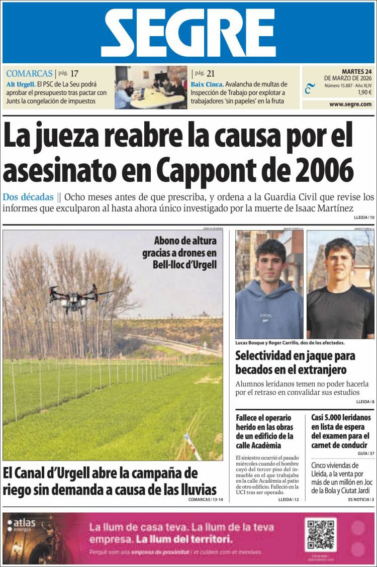 Portada de Segre  (Espa&ntilde;a)