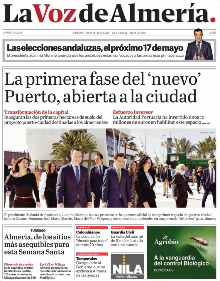 Portada de La Voz de Almería (Espa&ntilde;a)