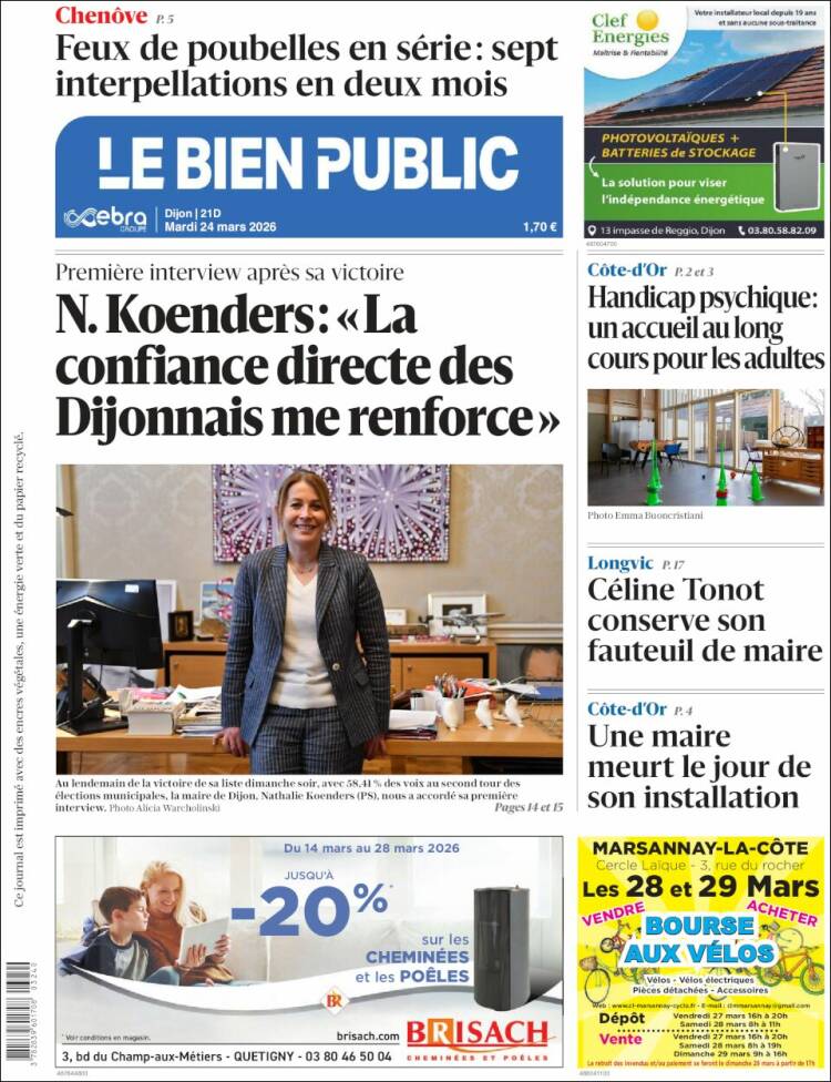 Portada de Le Bien Public (Francia)