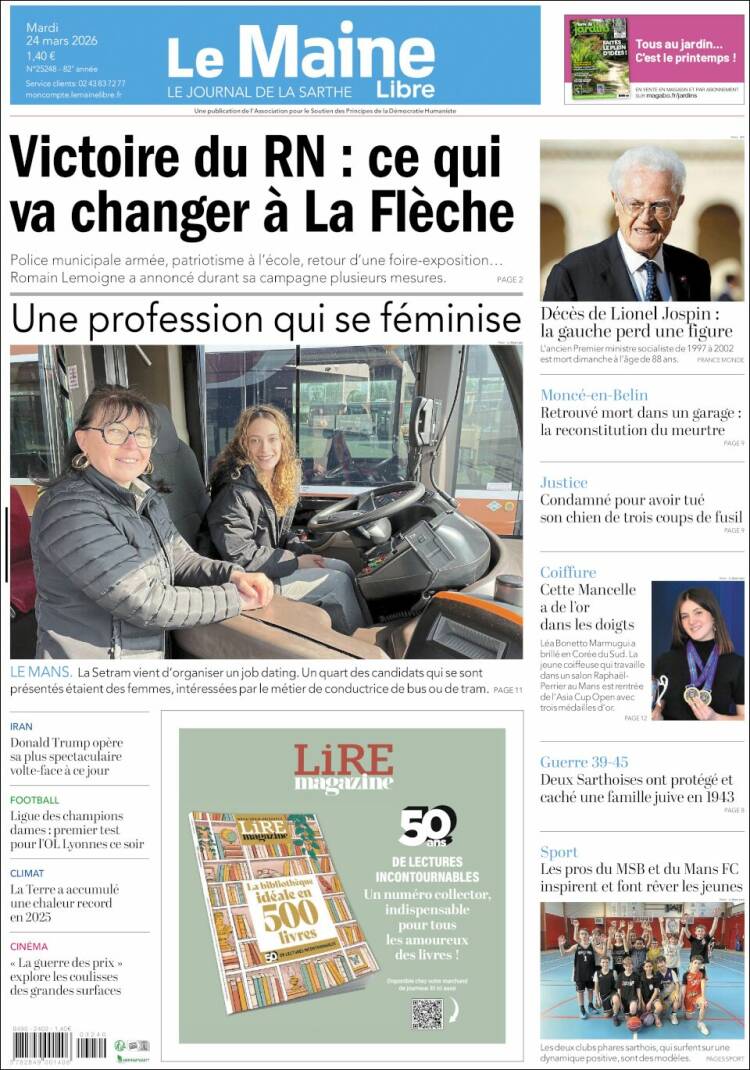 Portada de Le Maine Libre (Francia)