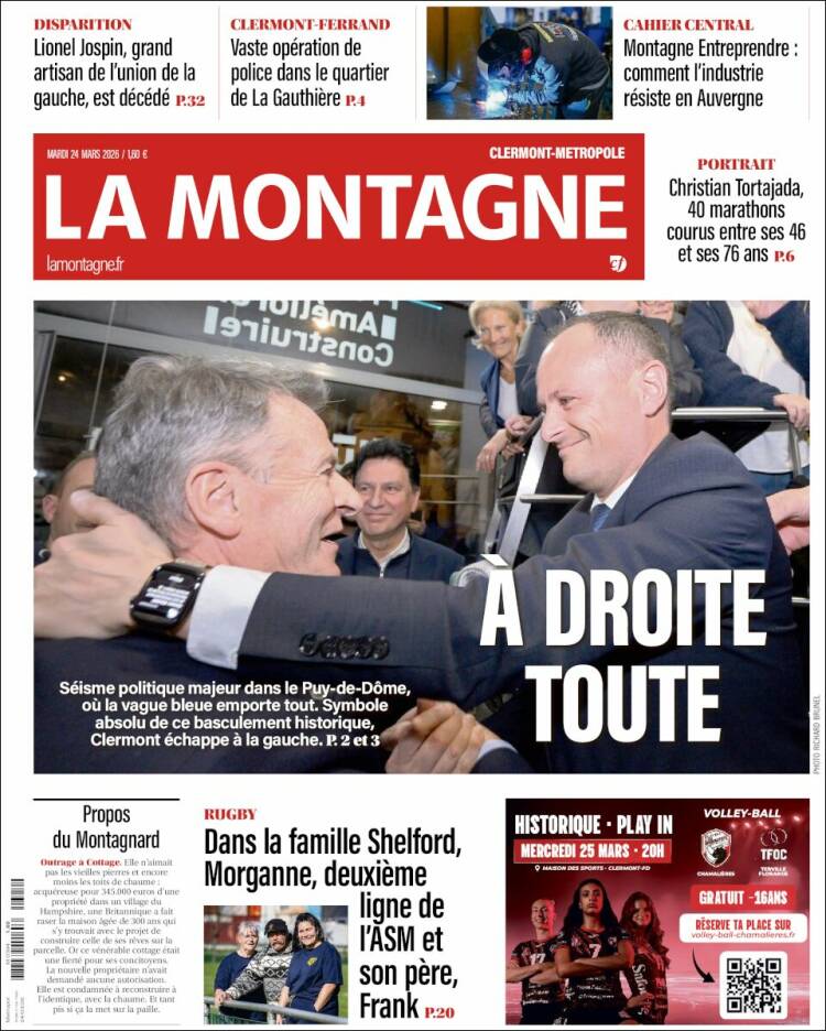 Portada de La Montagne (Francia)