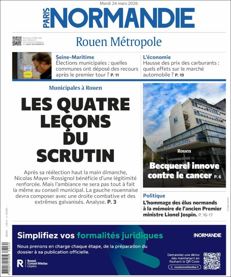 Portada de Paris Normandie (Francia)