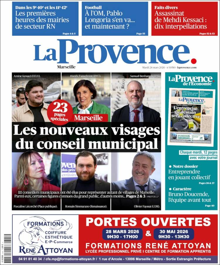 Portada de La Provence (Francia)
