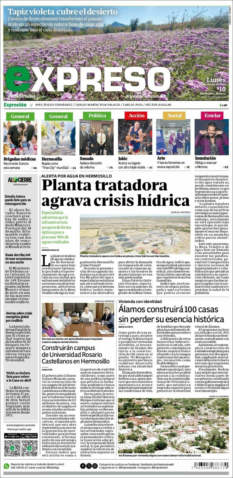 Portada de Expreso (M&eacute;xico)