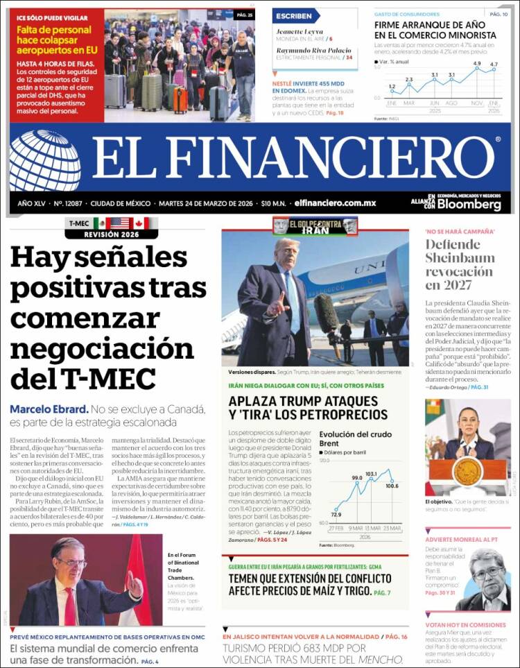 Portada de El Financiero (M&eacute;xico)