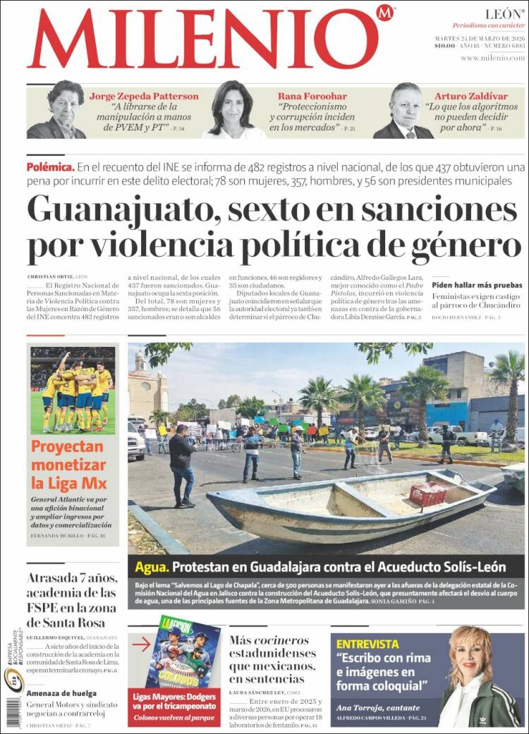 Portada de Milenio de León (M&eacute;xico)