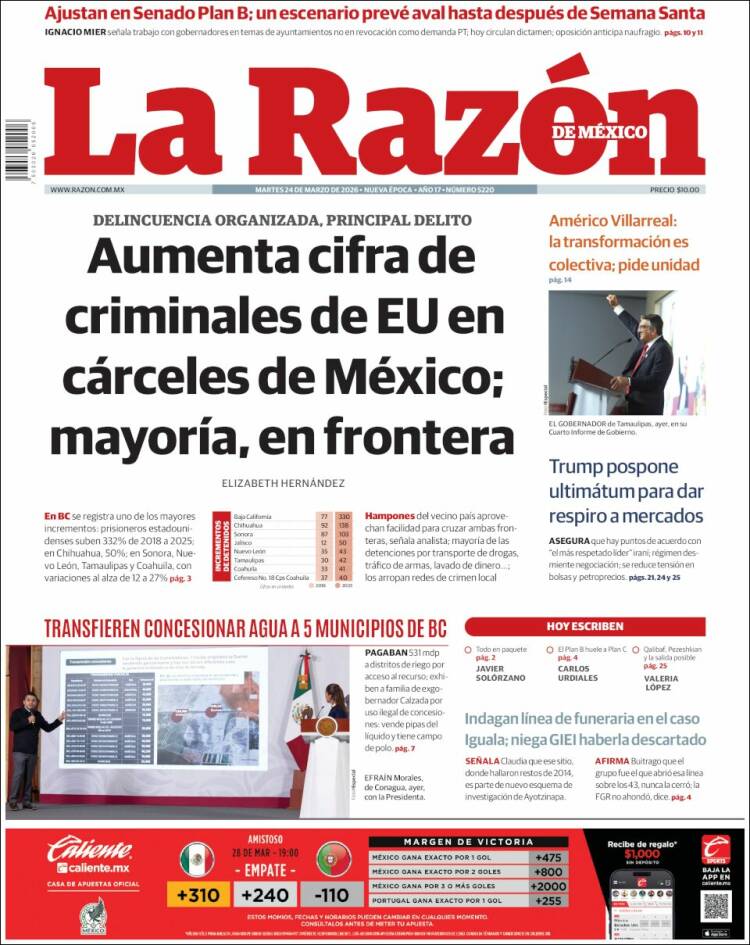 Portada de La Razón (M&eacute;xico)