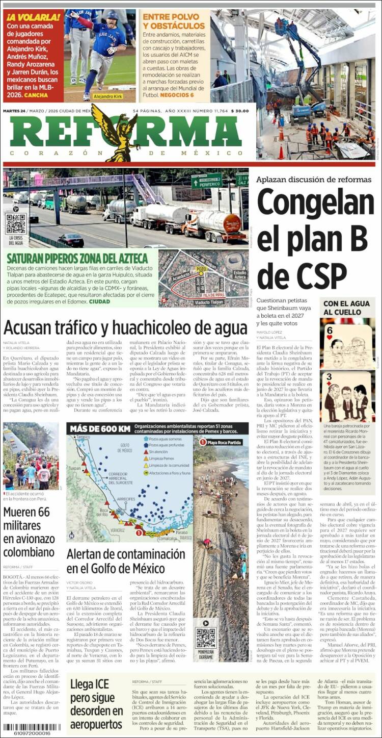 Portada de Reforma (M&eacute;xico)