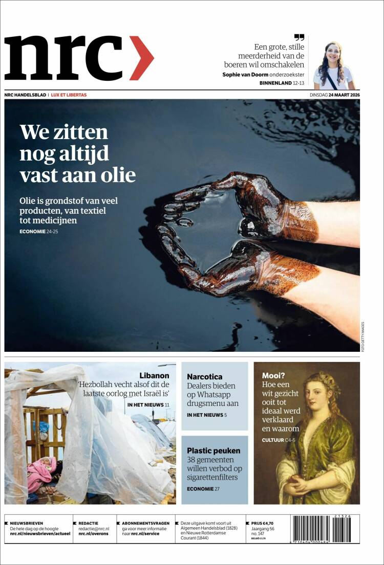Portada de NRC Handelsblad (Pa&iacute;ses Bajos)