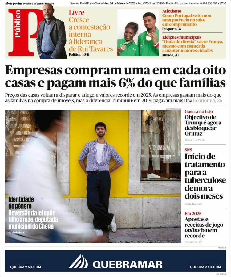 Portada de Público (Portugal)