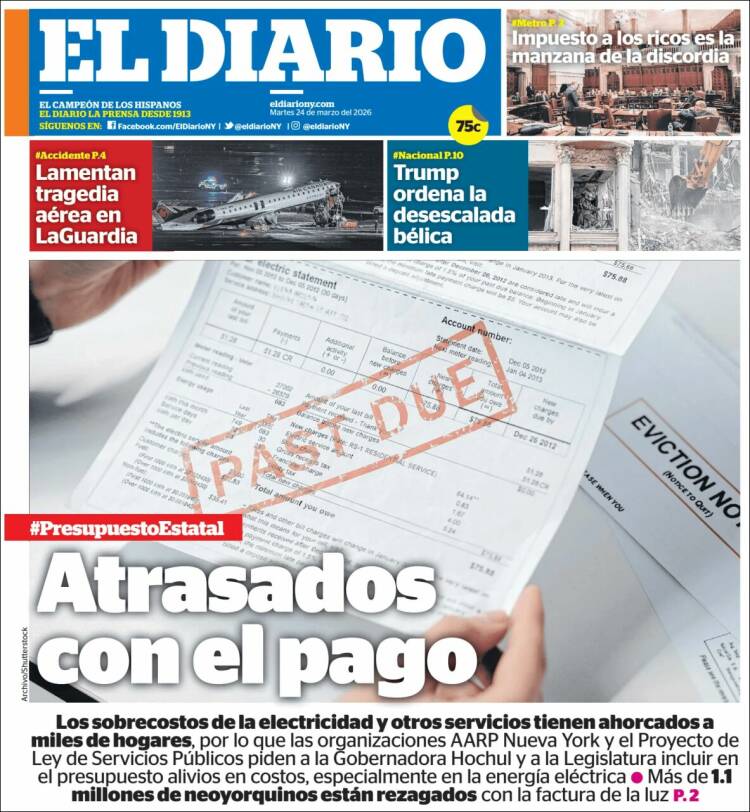 Portada de El Diario NY (USA)