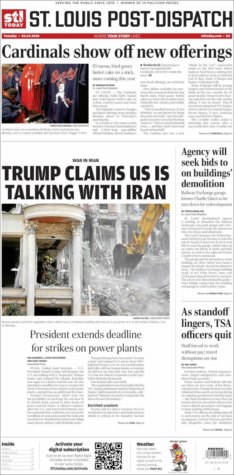 Portada de St. Louis Post-Dispatch (USA)