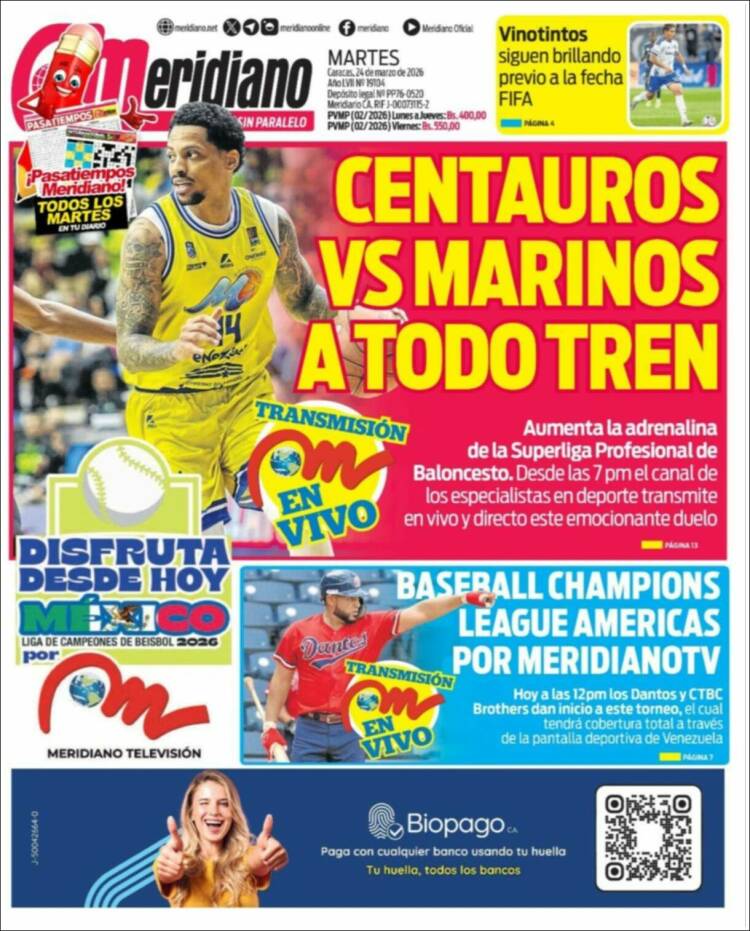 Portada de Meridiano (Venezuela)