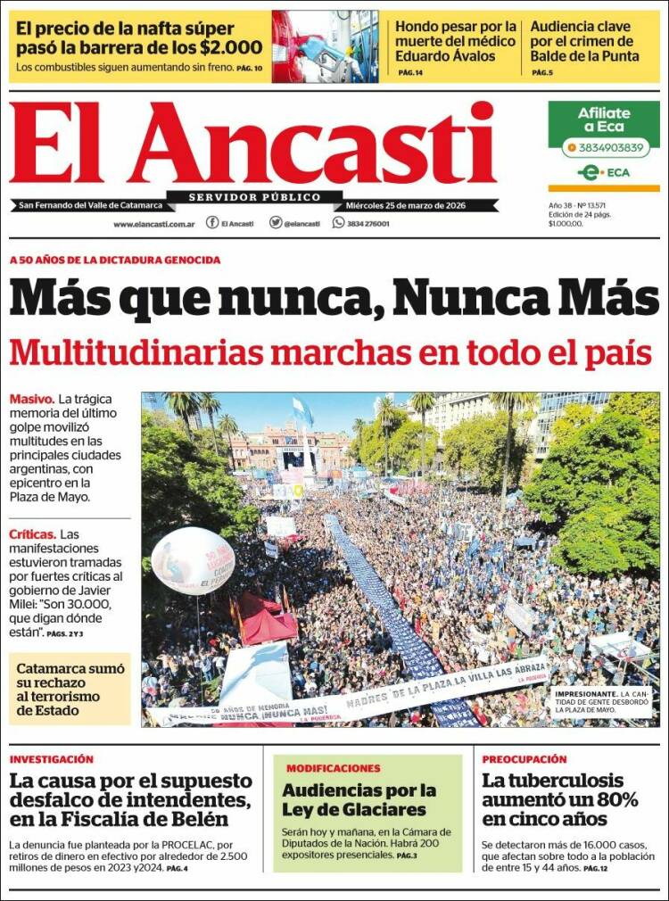 Portada de El Ancasti (Argentina)