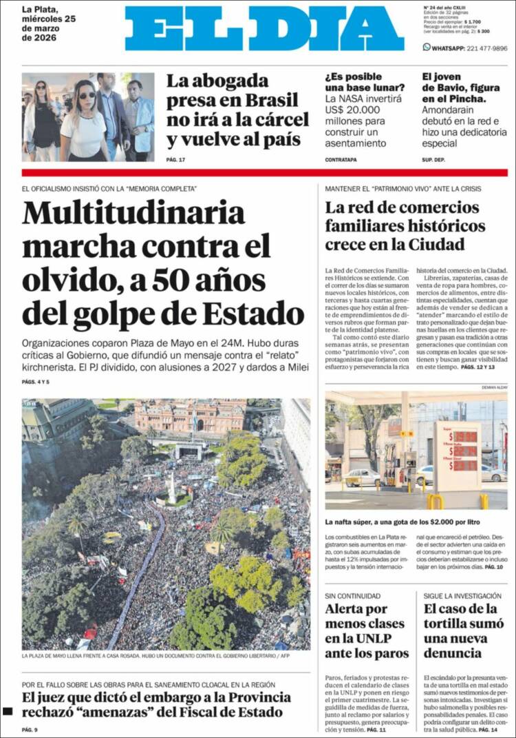 Portada de El Día de la Plata (Argentina)