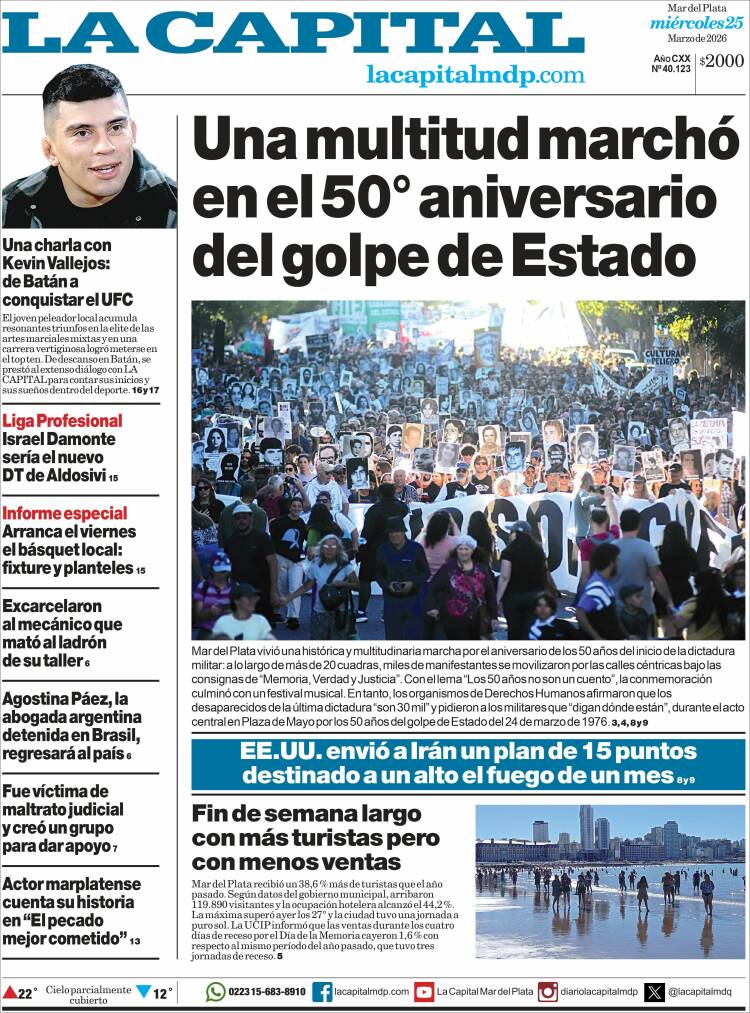 Portada de Diario La Capital - Mar del Plata (Argentina)
