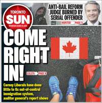 Portada de The Toronto Sun (Canad&aacute;)