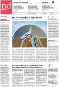 Portada de Neues Deutschland (Alemania)