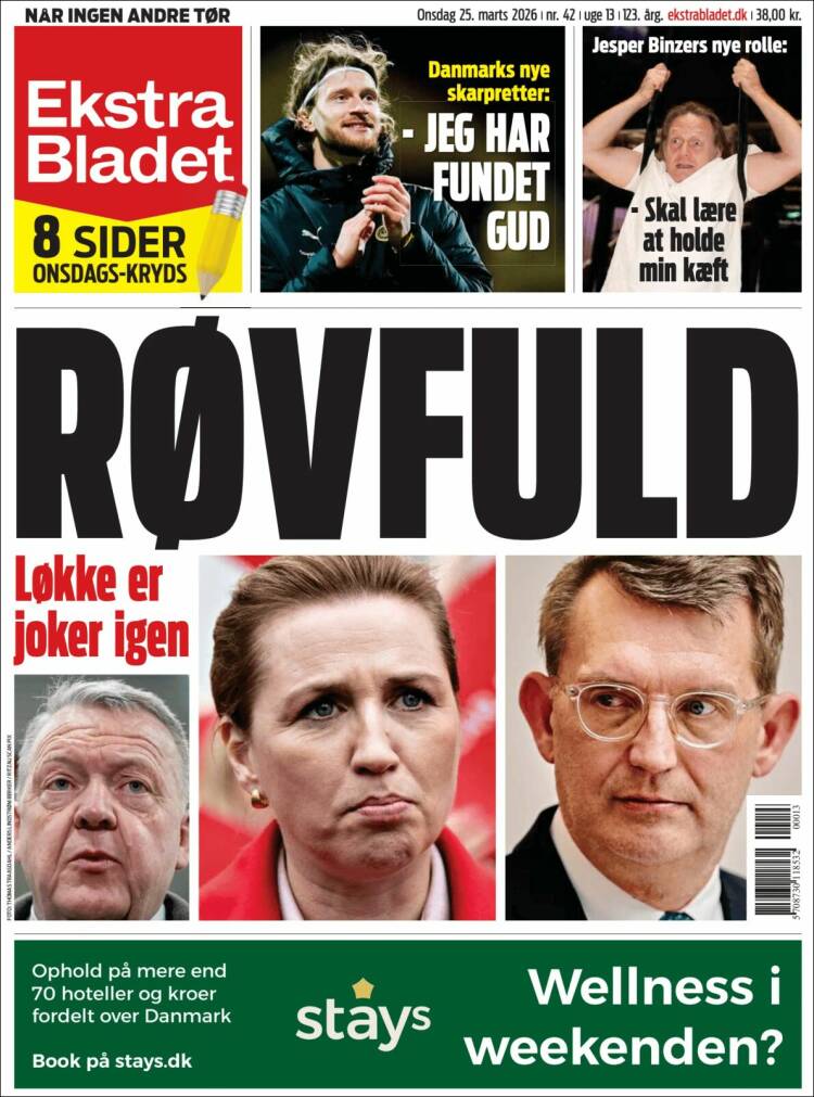 Portada de Ekstra Bladet (Dinamarca)